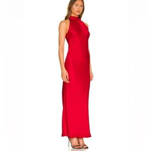 Bardot Amalfi Maxi Slip Dress in Fire Red